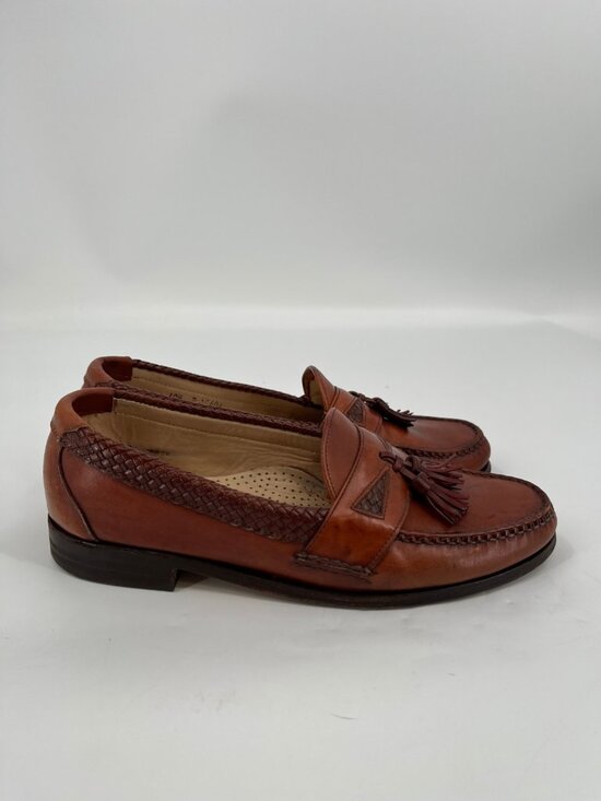 Allen Edmonds Maxfield Tassel Loafers Brown Sz 10.5D Leather Woven Trim Slip On main image 11